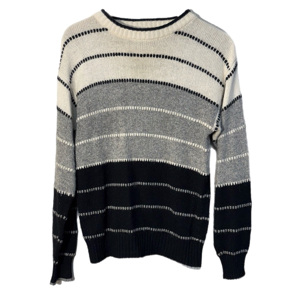 CRYSTAL Sportswear Silk Angora Sweater White & Black Women’s M.